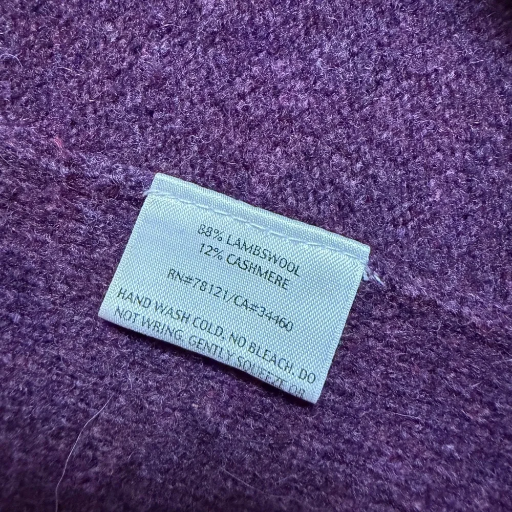 Eileen Fisher Sweater Long Sleeve Button Front‎ Cashmere Wool | Purple | Size XL